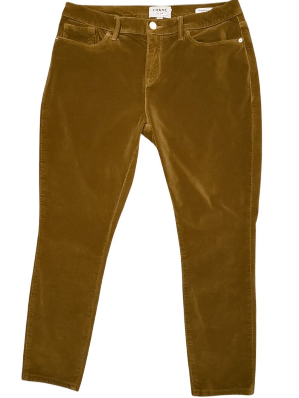 Frame Le Skinny de Jeanne 32 (Meas 33x26 9.5" Rise) Velvet Camel Brown Jeans A15